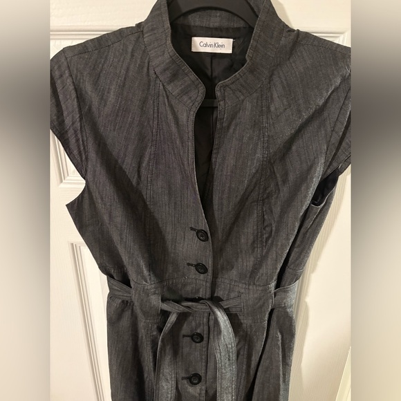 Calvin Klein Midi Dress Button Detail Sophisticated Classic Fit - Picture 3 of 7